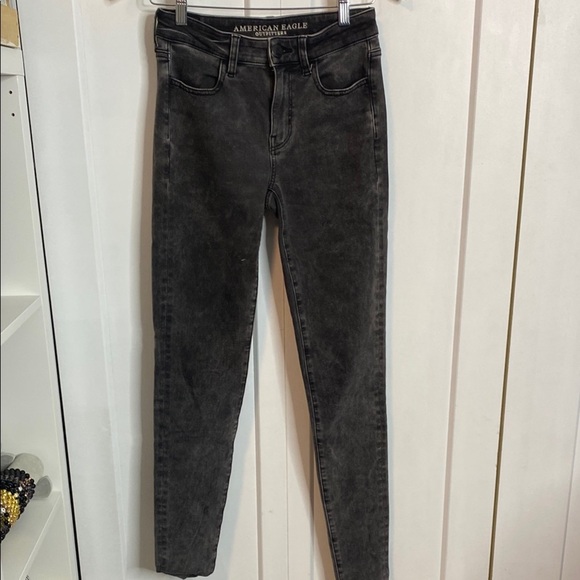 American Eagle Outfitters Women's Black Jeans - x long - super stretch x4 - US2 - Picture 1 of 5